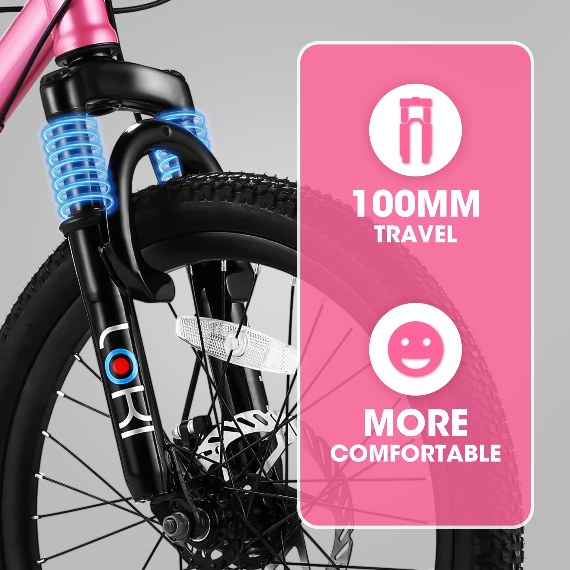 **20 Inch Kids' Bike for Ages 6-12 | 7-Speed Mountain Bike for Boys & Girls | Birthday Gift & Outdoor Cycling | City, Snow & Mountain Riding**