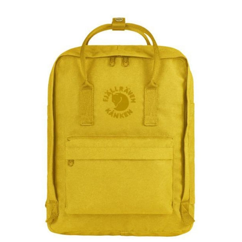 Fjallraven RE KANKEN Backpack - Waterproof Laptop Backpack for Women & Men, Lightweight Travel Daypack (Sunflower Yellow) - Perfect for School, Work, Hiking & Outdoor Adventures
