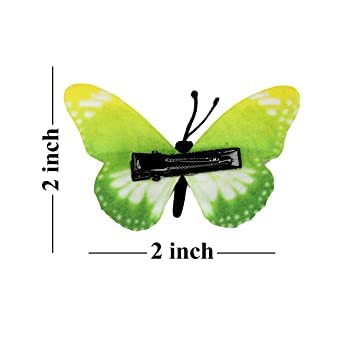 KAVIN 2-Pack Mesh Butterfly Hair Claw Clips for Women & Girls - Non-Slip Hair Pins, Hair Ties, Hair Accessories (Green) - Perfect for School, Work, Parties & Everyday Hairstyles