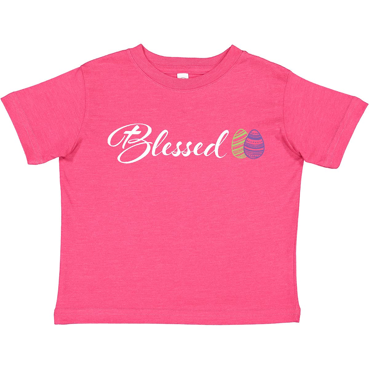 Easter Blessed Toddler T-Shirt with Green & Purple Eggs for Holiday Fun