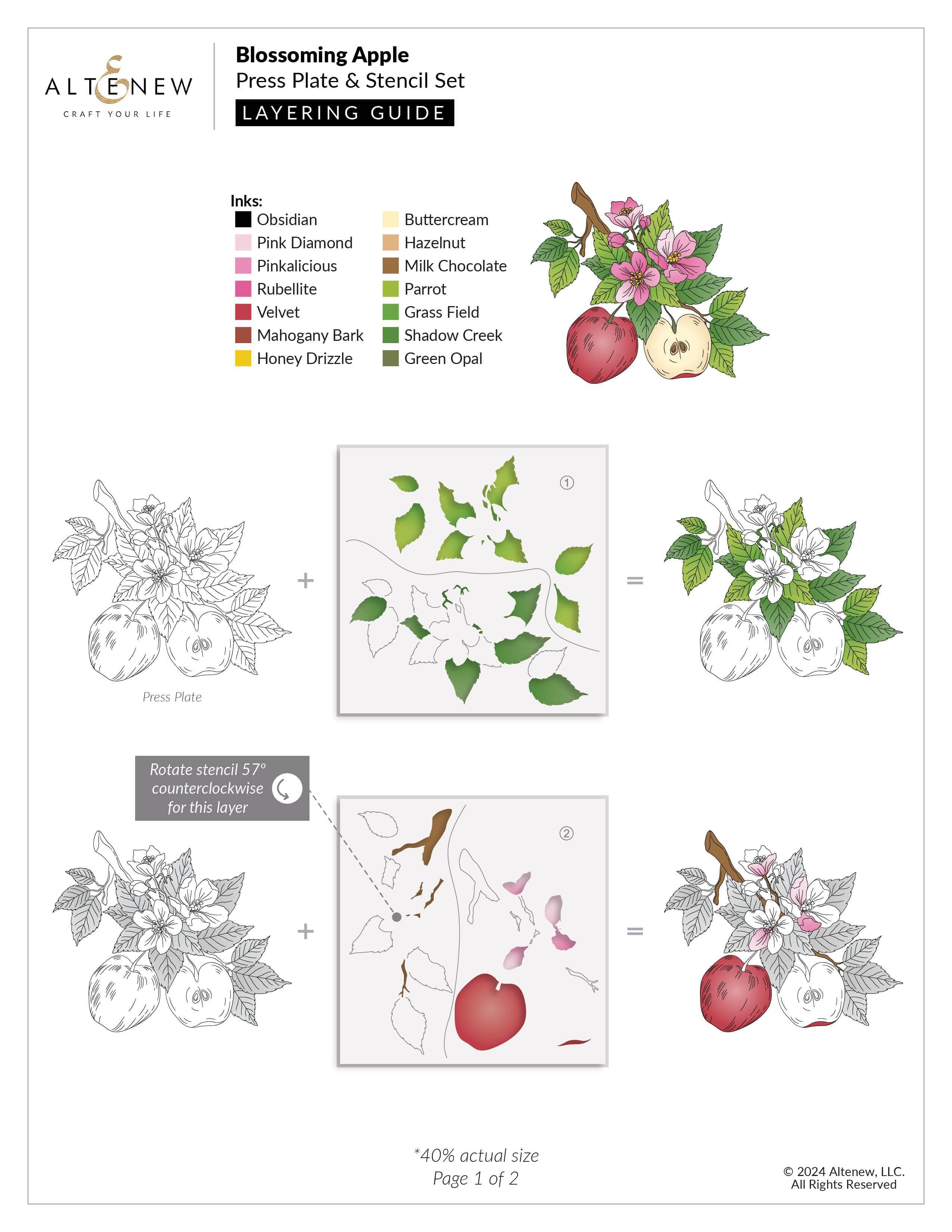 Blossoming Apple Press Plates & Foil Plates for DIY Crafting, Scrapbooking, and Card Making - Perfect for Home Decor and Gift Projects
