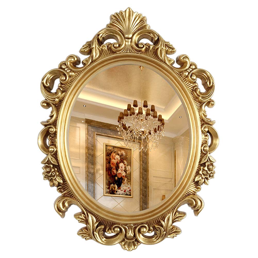 Vintage Baroque Wall Mirror - Antique Gold & Silver Luxury Decorative Mirror for Bedroom, Hallway, Living Room, Bathroom - 54x75cm (21x30 Inches) - Perfect for Home Decor, Entryway Accent & Vanity Makeup Mirror