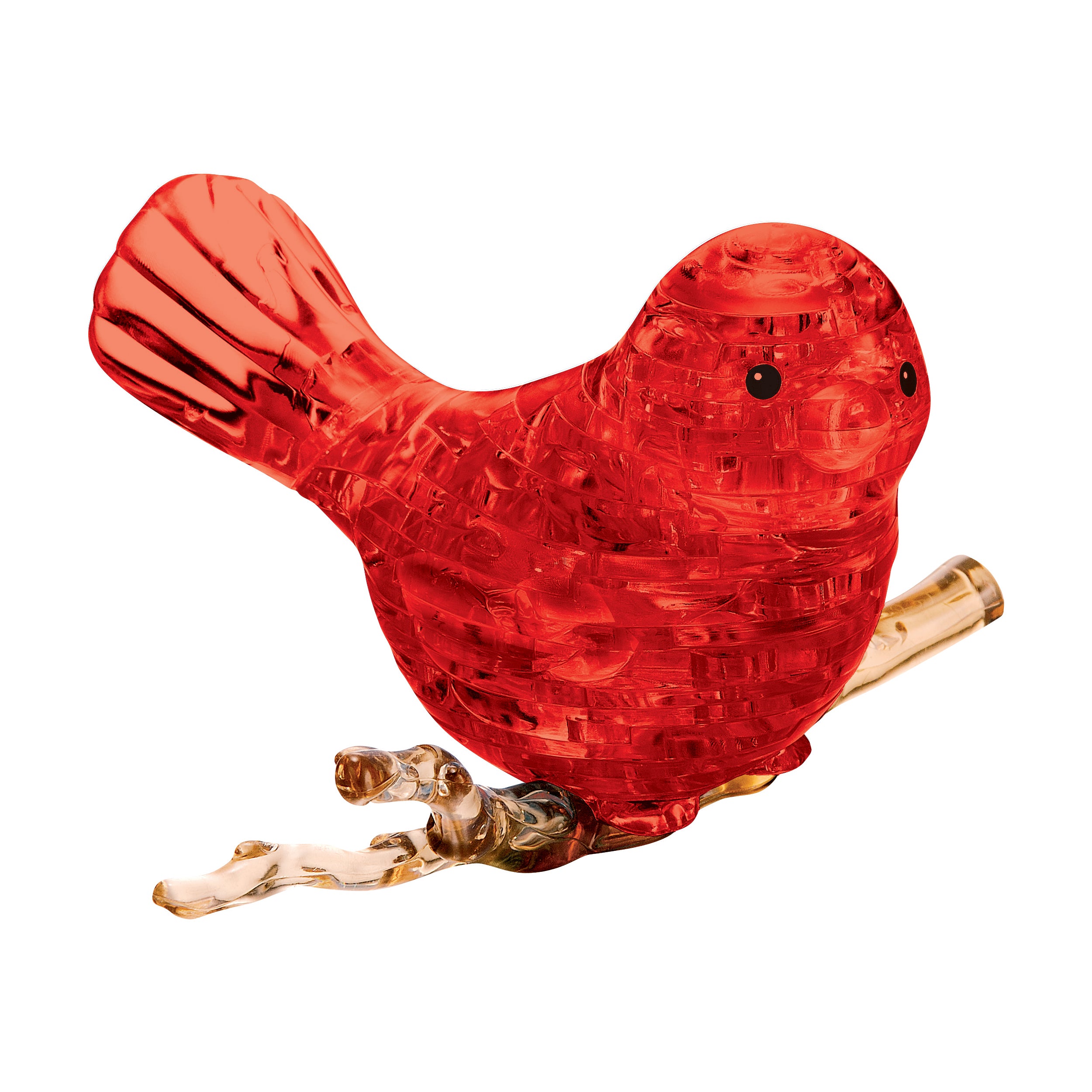 BePuzzled 3D Crystal Puzzle - 47 Piece Red Bird Brain Teaser for Adults | Fun Home Decor & Gift Idea for Puzzle Lovers