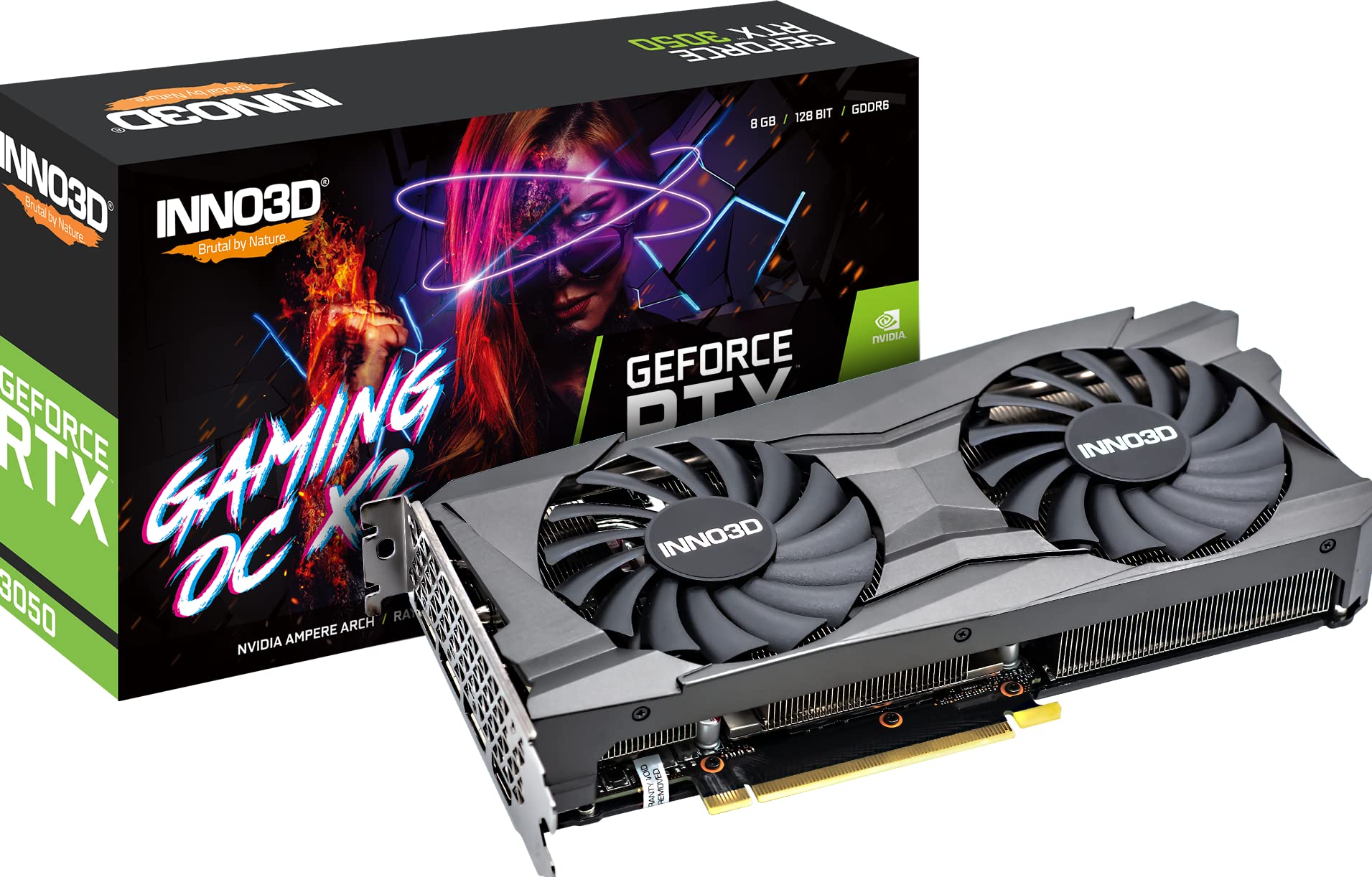 INNO3D GeForce RTX 3050 Gaming OC X2 8GB GDDR6 Graphics Card - High Performance Gaming PC GPU for 1080p Gaming, Streaming & Content Creation
