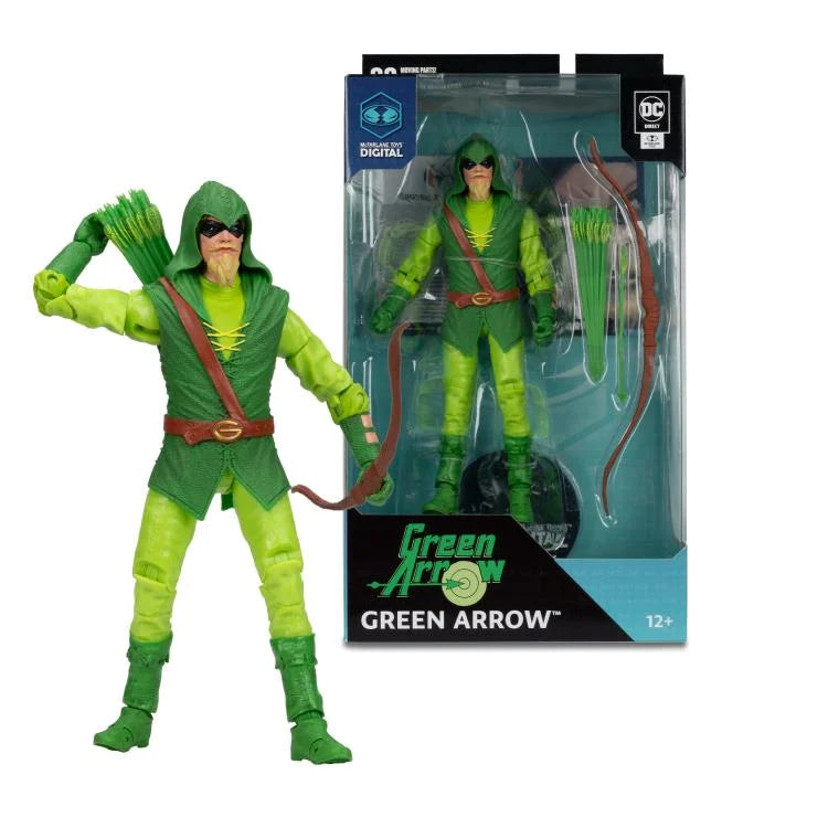 Green Arrow: Longbow Hunter Classic 7-Inch Action Figure with Digital Code - Collectible DC Comics Superhero Toy for Display & Play