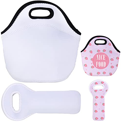 White-1 Set Lunch Bag Water Bottle Bag