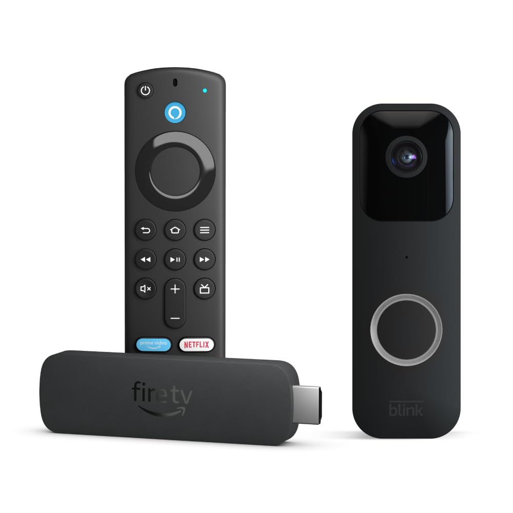 Amazon Fire TV Stick 4K Streaming Device with Alexa Voice Remote | Includes Blink Video Doorbell for Home Security | Perfect for Smart Home Entertainment & Surveillance