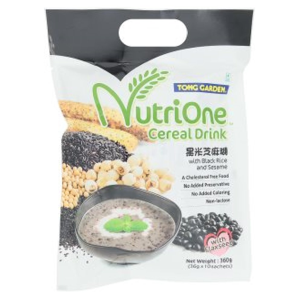 Tong Garden Nutrione Black Rice & Sesame Cereal Drink - 12 Pack (360g) | Healthy Breakfast Alternative & On-the-Go Snack for Busy Professionals