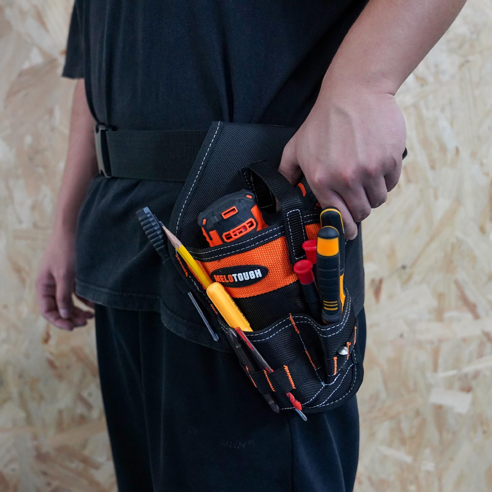 **MELOTOUGH Left/Right Handed Cordless Drill Holster - Tool Belt Drill Pouch for Impact Driver & Drill Bits - Perfect for Construction, DIY Projects & Home Repairs**