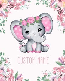 Pink Floral Elephant 3