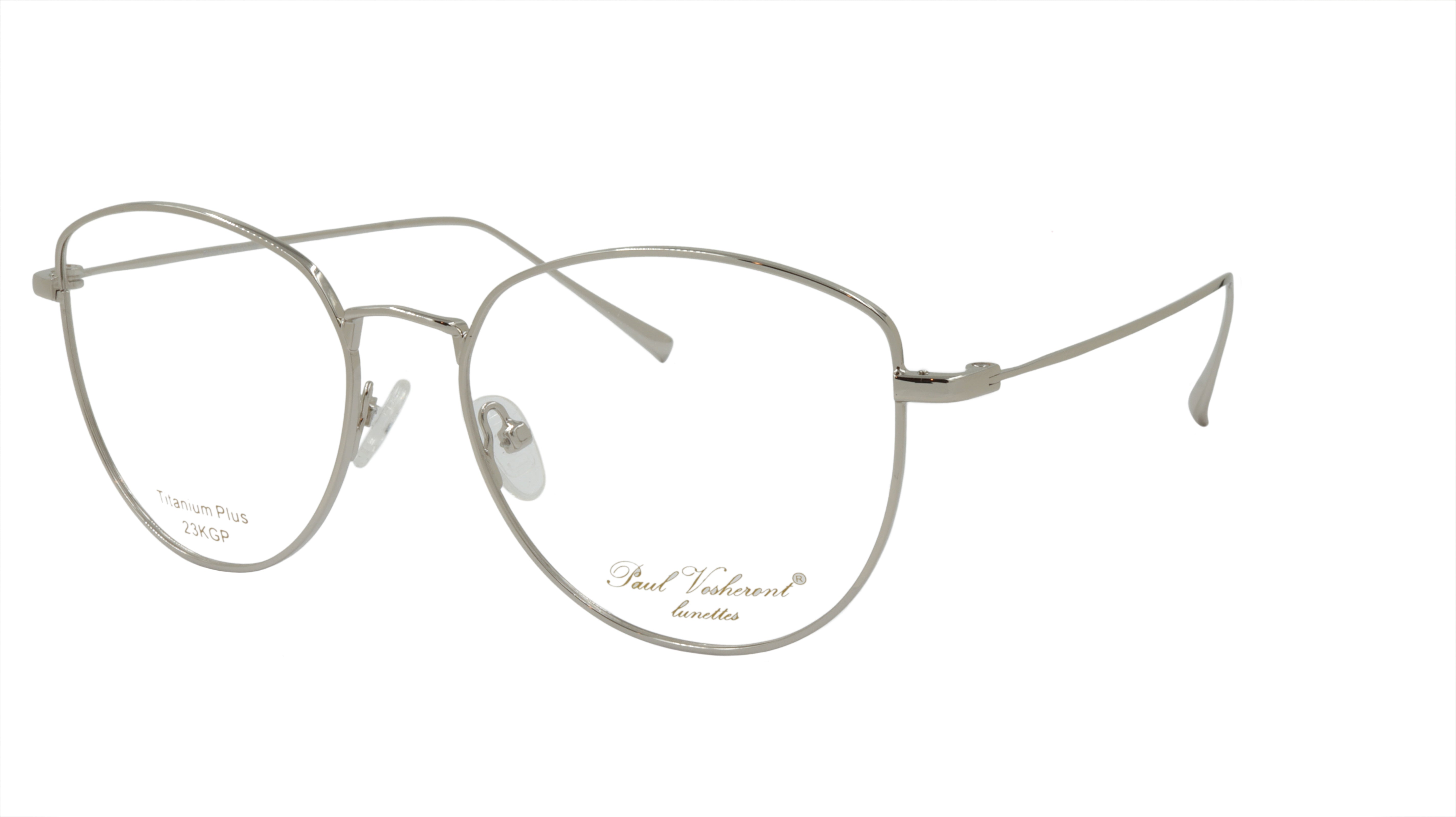 Paul Vosheront Gold Plated Metal Eyeglasses Frame - Italian Design PV504 C2 | Stylish & Durable for Work, Reading & Fashion