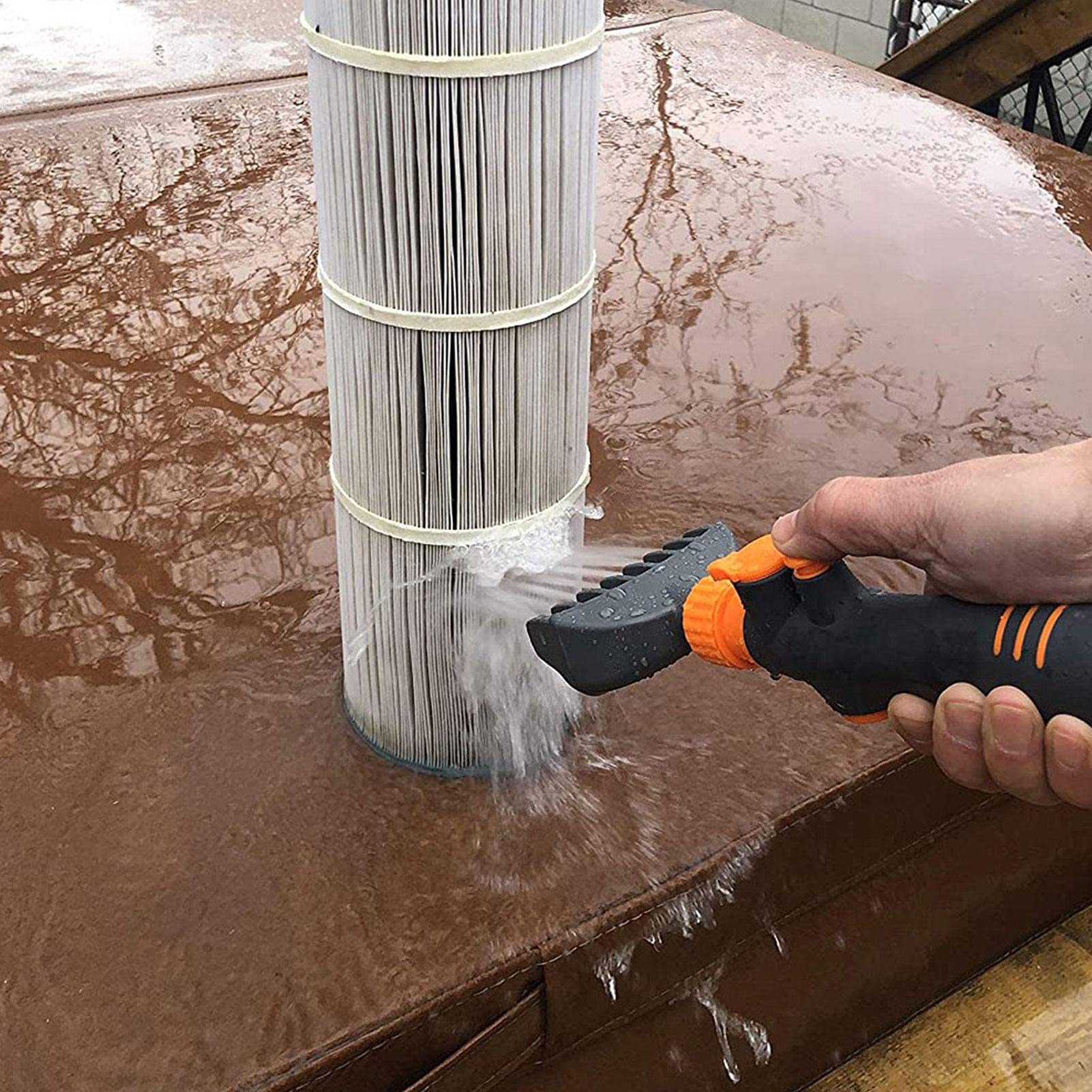 Naysku Premium Pool & Spa Filter Cleaning Brush - Heavy Duty Cartridge Cleaner for Removing Debris & Dirt | Ideal for Pool Maintenance, Spa Cleaning & Filter Care