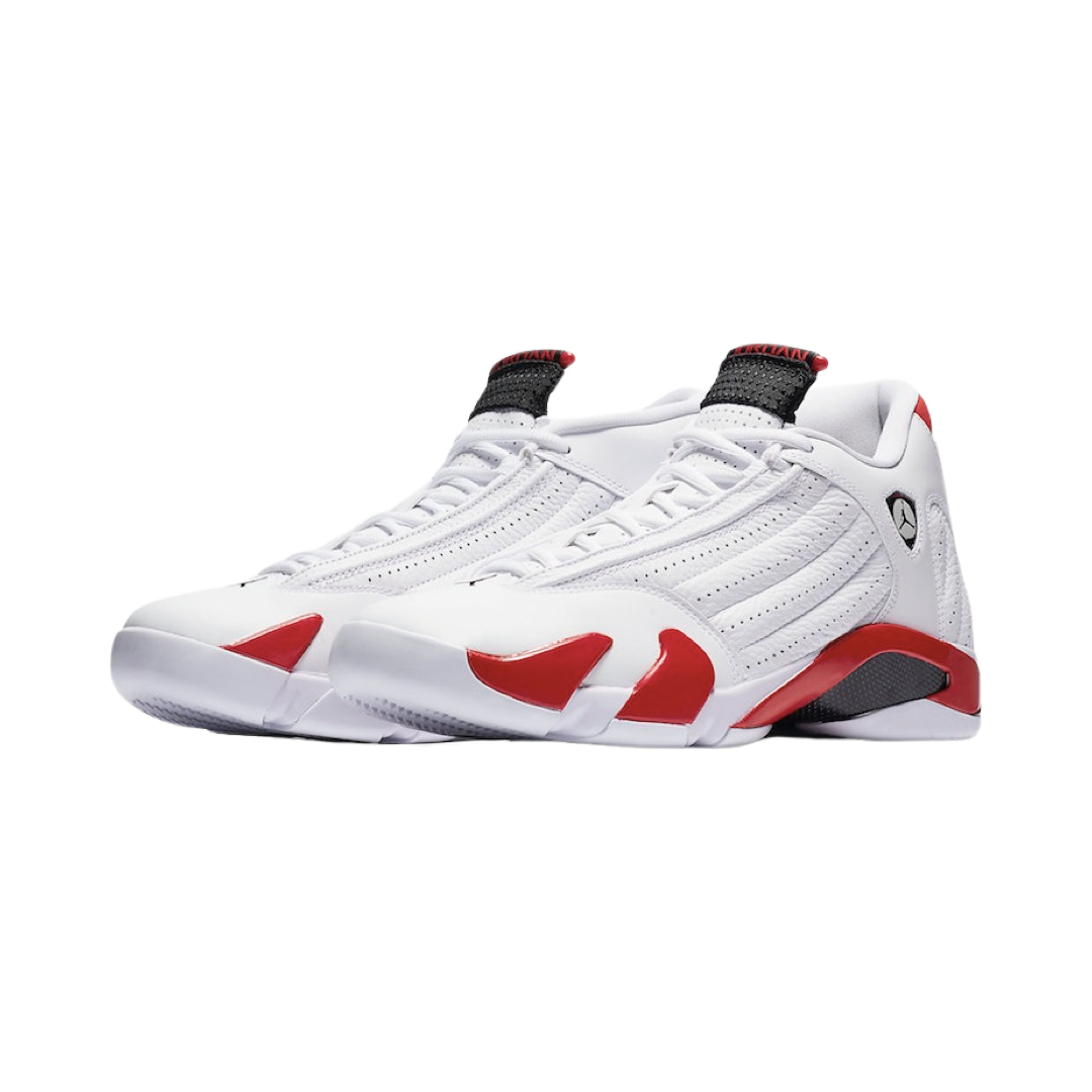Air Jordan 14 Retro Candy Cane Sneakers - White, Black & Varsity Red Basketball Shoes for Men | Perfect for Streetwear, Basketball Games & Sneaker Collecting