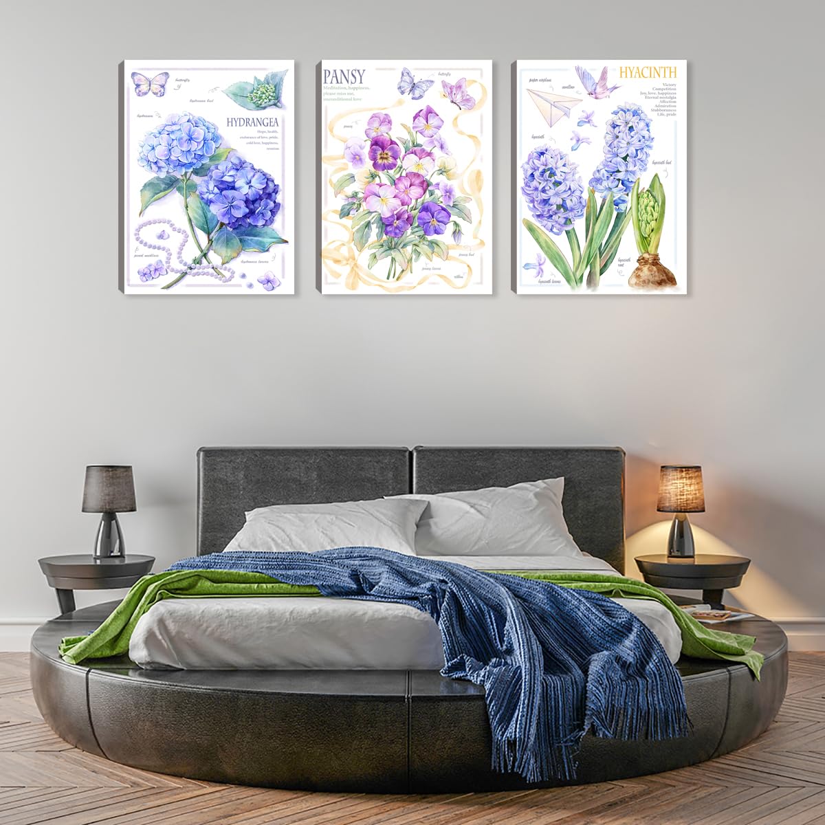 Modern Canvas Wall Art Set - Abstract Flower Paintings for Living Room, Kitchen, Bedroom, Bathroom & Office Decor - Home Wall Decorations & Wall Art Pictures for Stylish Interior Design