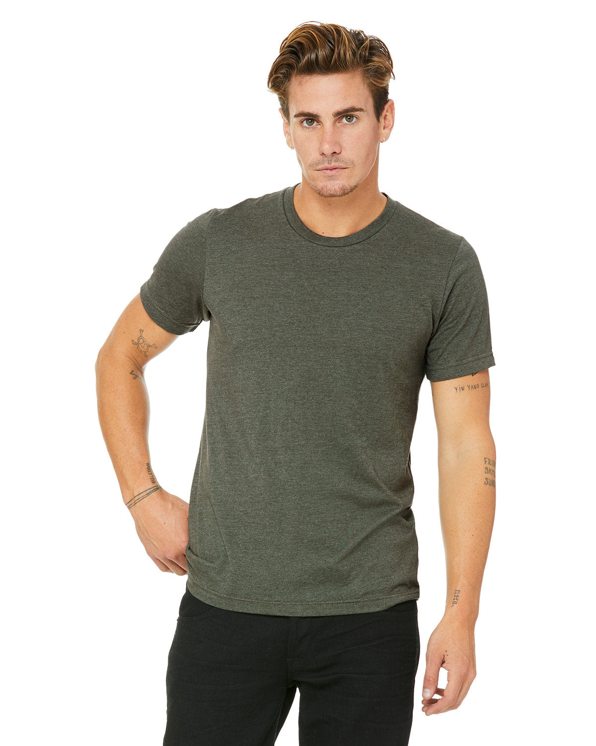 Bella + Canvas 3001CVC Unisex Heather CVC Crew Neck T-Shirt - Soft Cotton Blend Tee for Men & Women - Perfect for Casual Wear, Screen Printing & Everyday Comfort