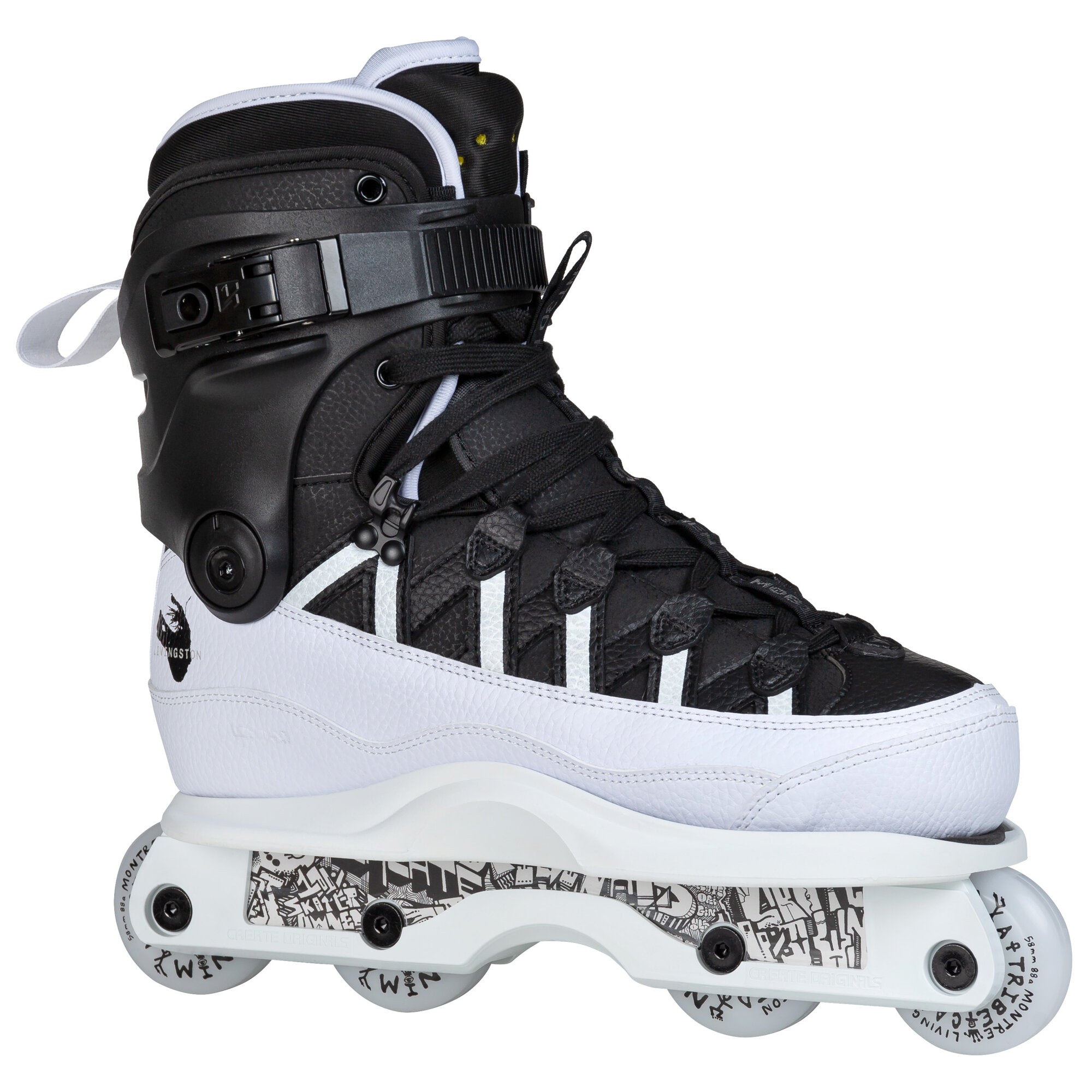 AG 15 Livingston Pro Skateboard - White/Black Wheels for Street & Park Skating | High-Performance Skateboard Wheels for Smooth Rides