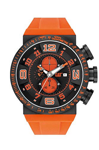 CAT Men's DT16324114 DT 50 Analog Quartz Watch - Orange Dial, Durable Stainless Steel Case, Water Resistant for Outdoor Adventures & Casual Wear
