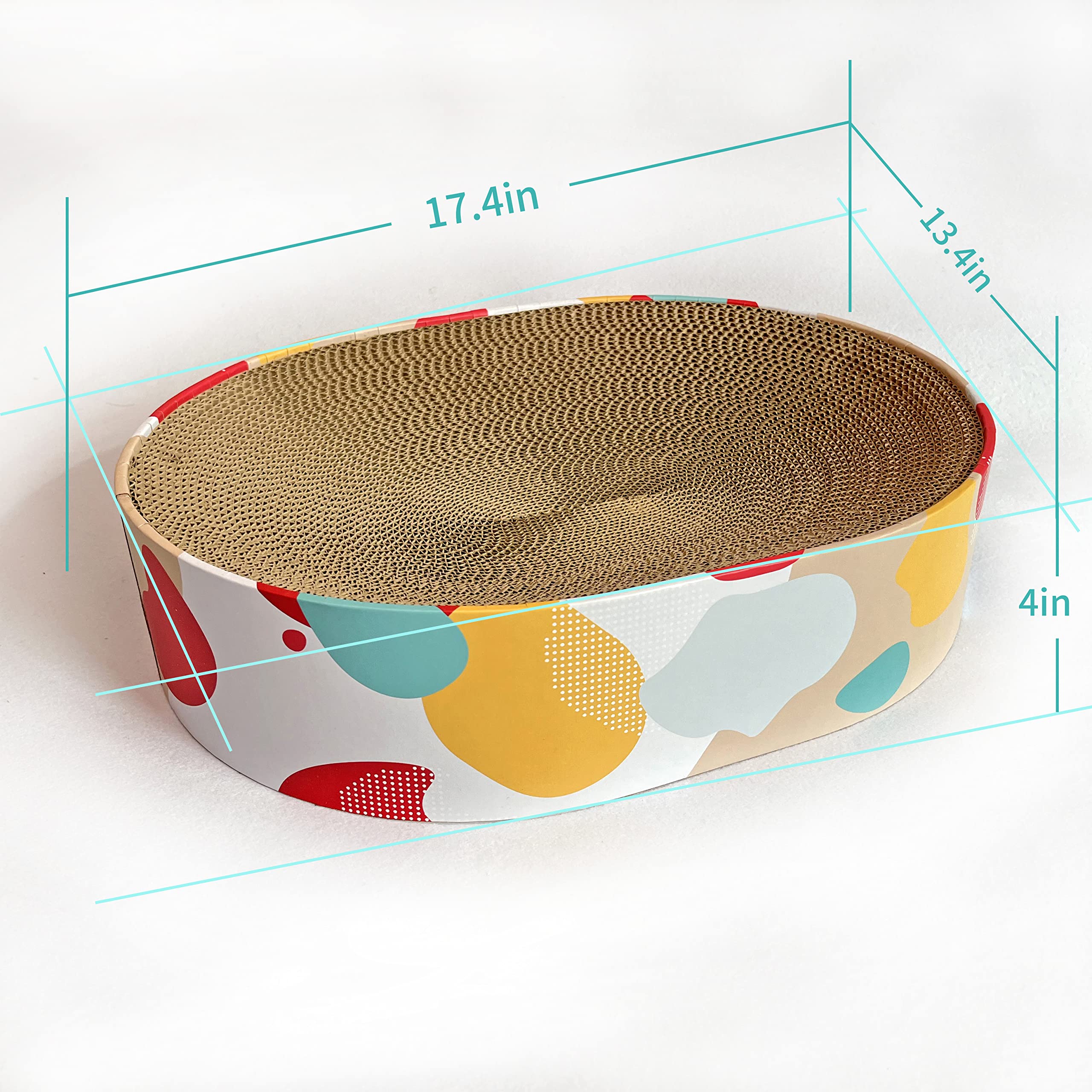 Premium Cat Scratcher Lounge Bed - Large Oval Pet Furniture for Big Cats - Perfect for Indoor Play, Scratching & Napping in Living Room or Bedroom