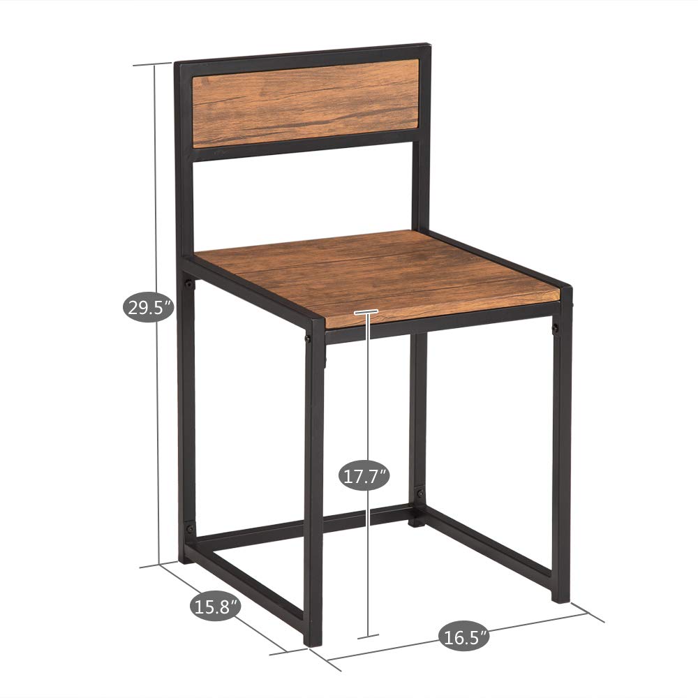 Modern Light Walnut Dining Table with 2 Chairs - Multi-Functional Computer Gaming Desk & Study Table - Industrial Style Home Office Desk for Work, Gaming & Dining - Sturdy Laptop Table for Small Spaces