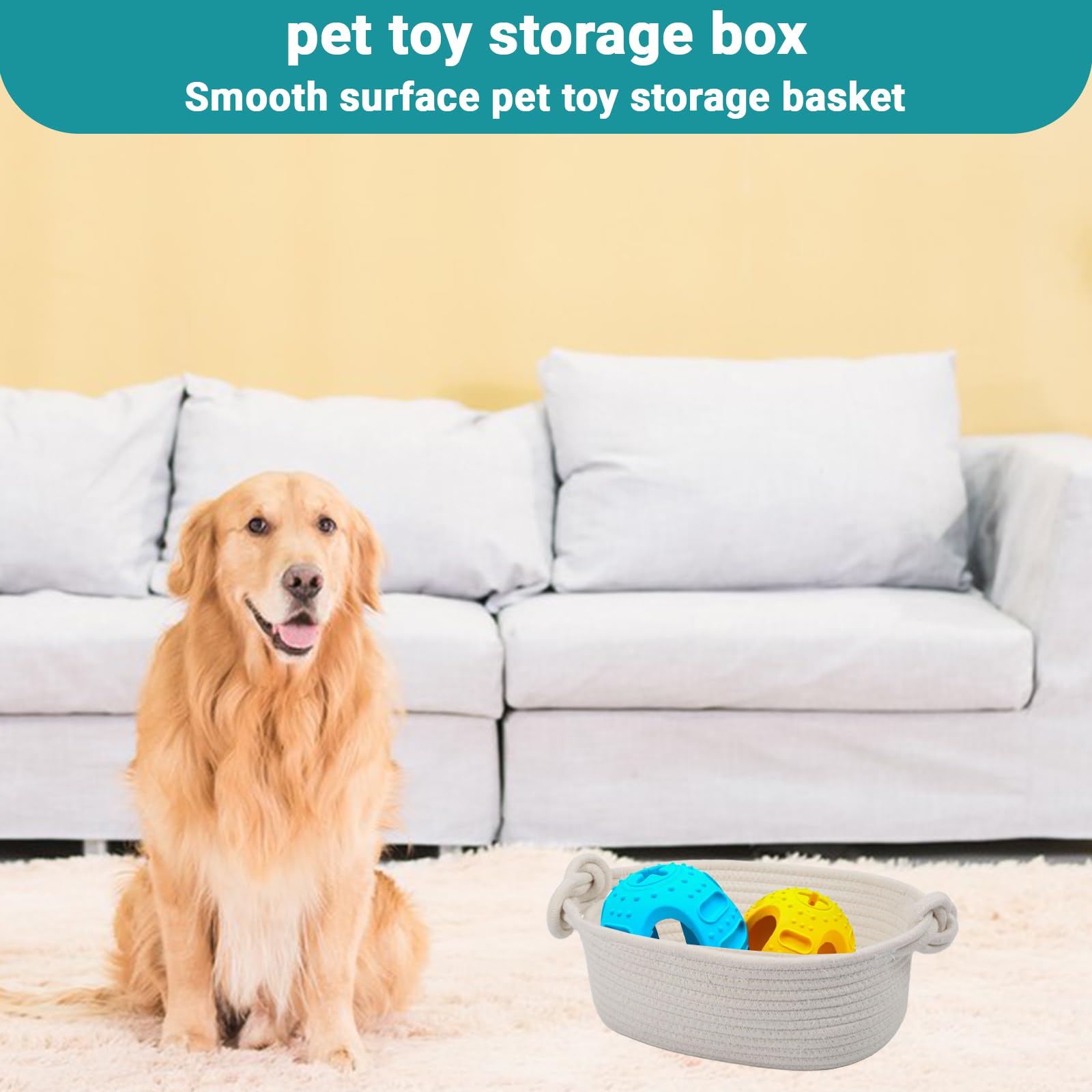 3-Pack Cotton Rope Storage Baskets with Handles - 12