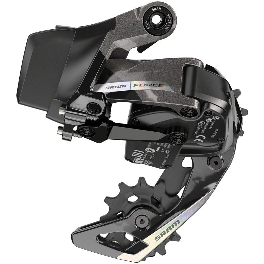 SRAM Force AXS eTap 12-Speed Rear Derailleur - Medium Cage, 36t Max Capacity, Iridescent Gray (Battery Not Included) | High-Performance Electronic Shifting for Road Bikes & Gravel Bikes | Perfect for Competitive Cycling and Long-Distance Rides