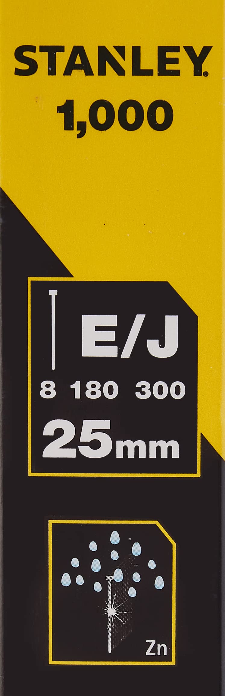 Stanley SWKBN 100T 25mm Nails (Pack of 1000) - Premium Construction Nails for Woodworking, Framing & DIY Projects