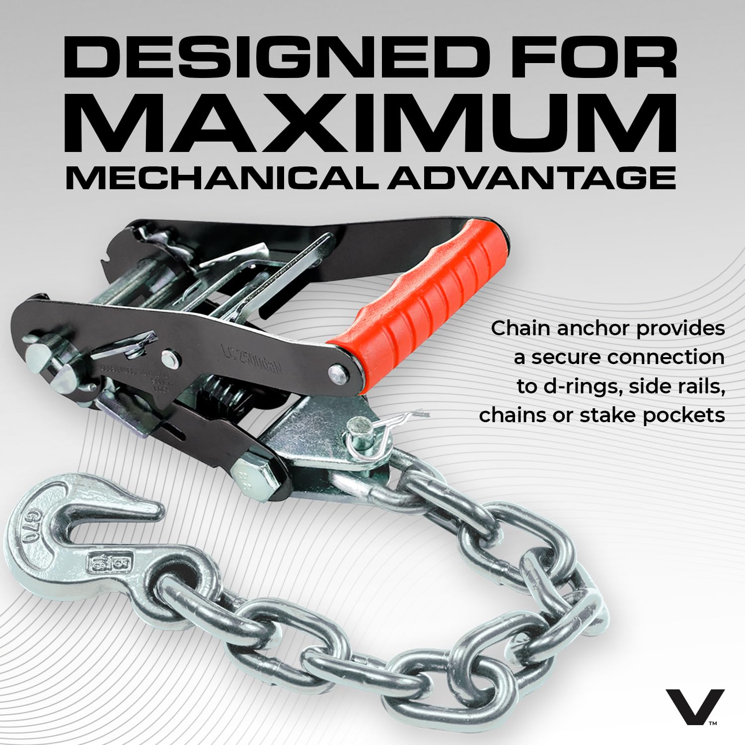 VULCAN Heavy Duty Car Tie Down Straps with Chain Anchors - 2