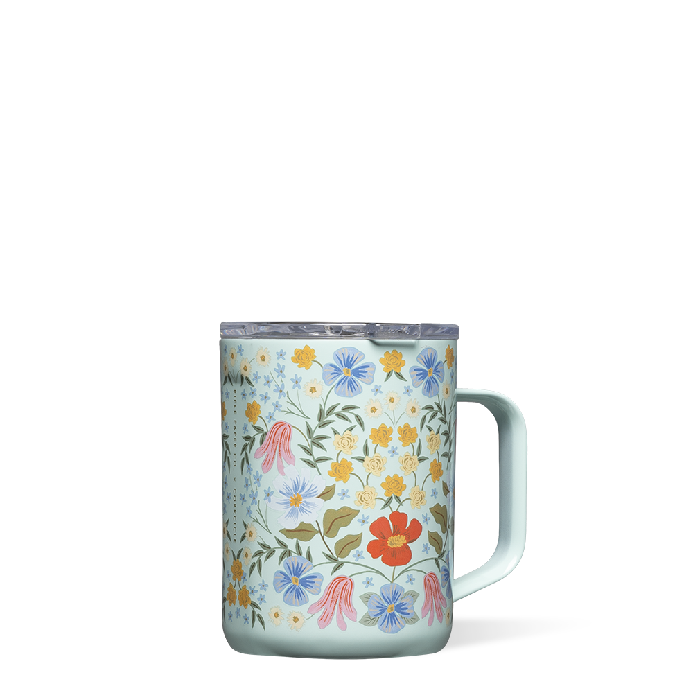 Rifle Paper Co. Floral Design Ceramic Coffee Mug - 14oz Insulated Tea Cup with Handle, Perfect for Home, Office & Gifts - Ideal for Morning Coffee, Afternoon Tea or Hot Chocolate