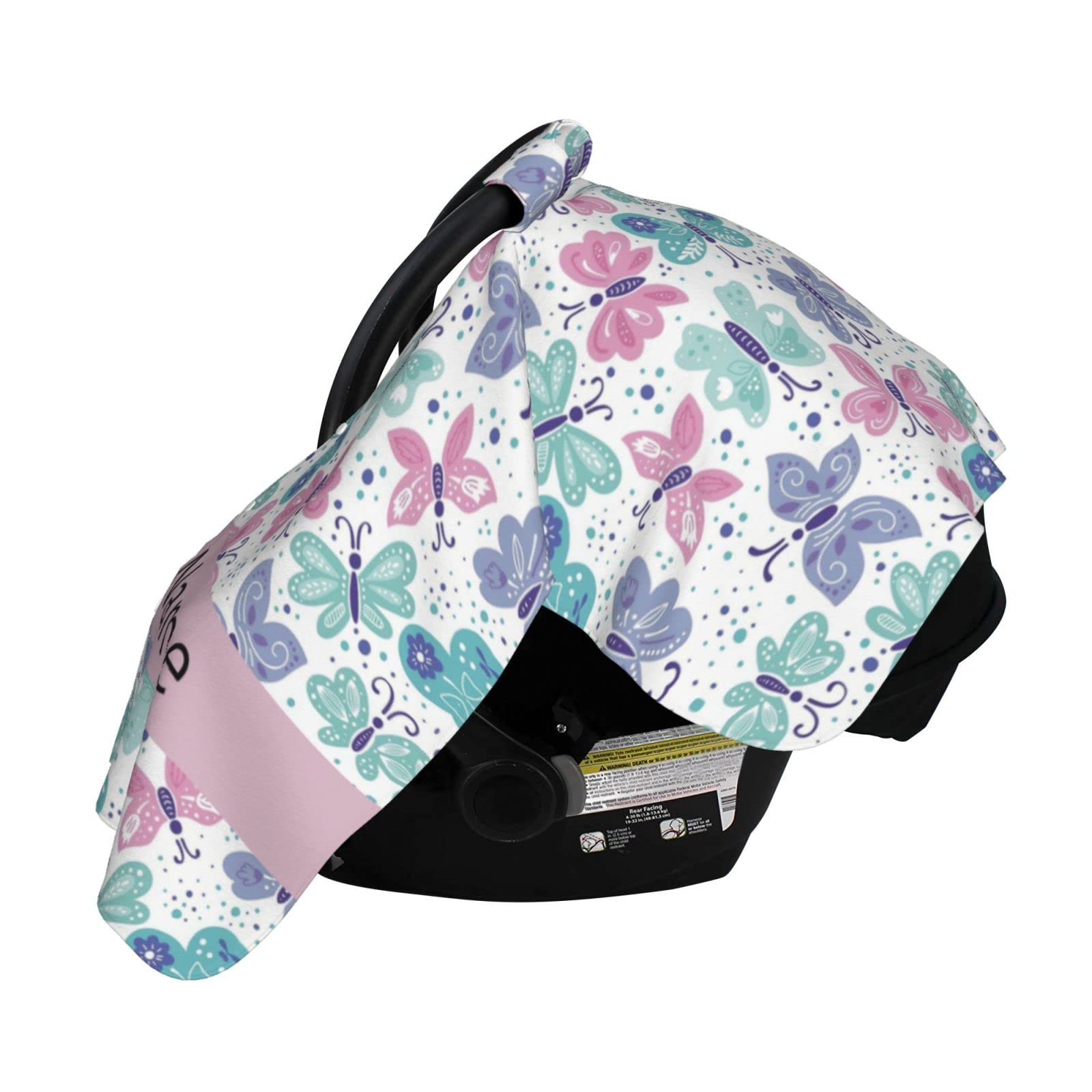 Personalized Baby Car Seat Covers with Name - Custom Infant Car Seat Canopy for Boys & Girls - Nursing & Breastfeeding Cover - Perfect for Travel, Shopping & Outdoor Adventures