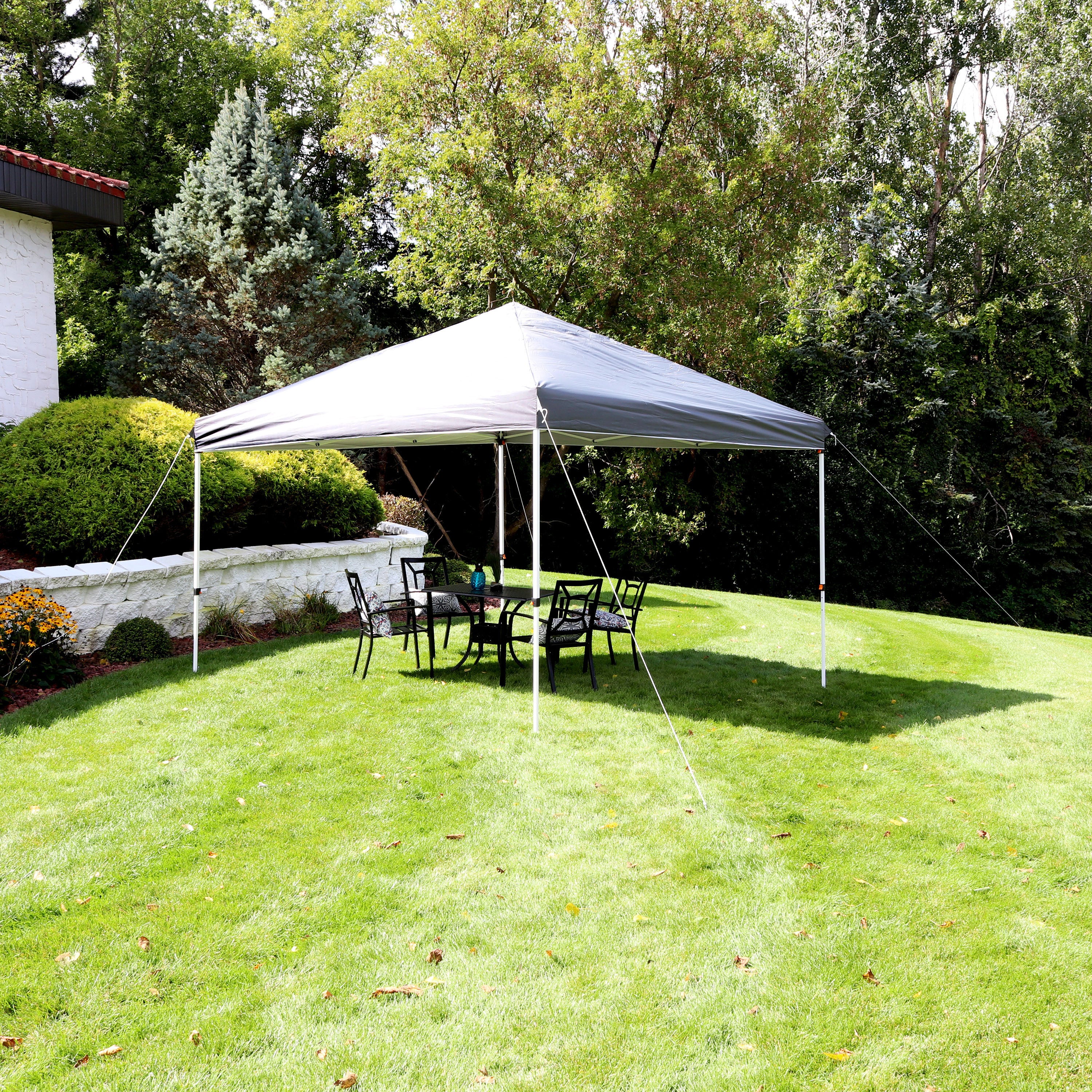 10x10 Sunnydaze Standard Pop Up Canopy Tent with Carry Bag - Perfect for Outdoor Events, Camping, Beach & Backyard Parties