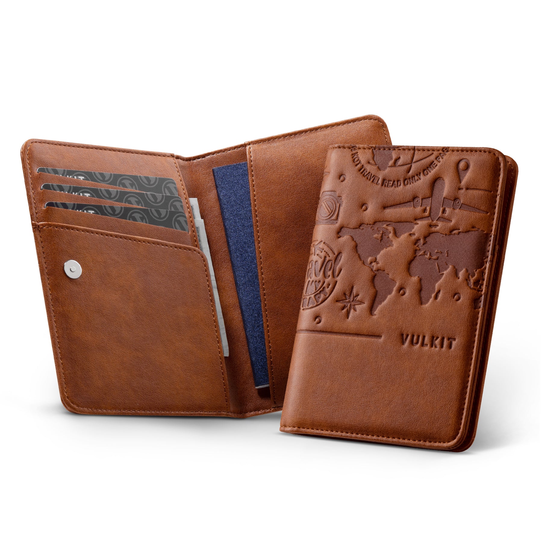 Premium VPW102 RFID Blocking Passport Holder with Secure Magnetic Closure - Travel Organizer for Men & Women - Perfect for Airports, Vacations & Business Trips