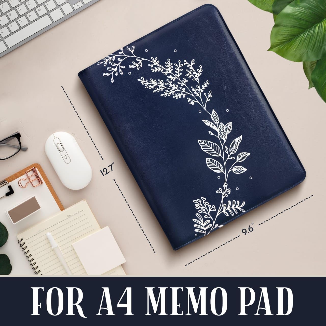Premium Leather Portfolio Binder with Daily Planner - Professional Padfolio Organizer for Women & Men - Ideal for Business Meetings, Interviews, and Office Use