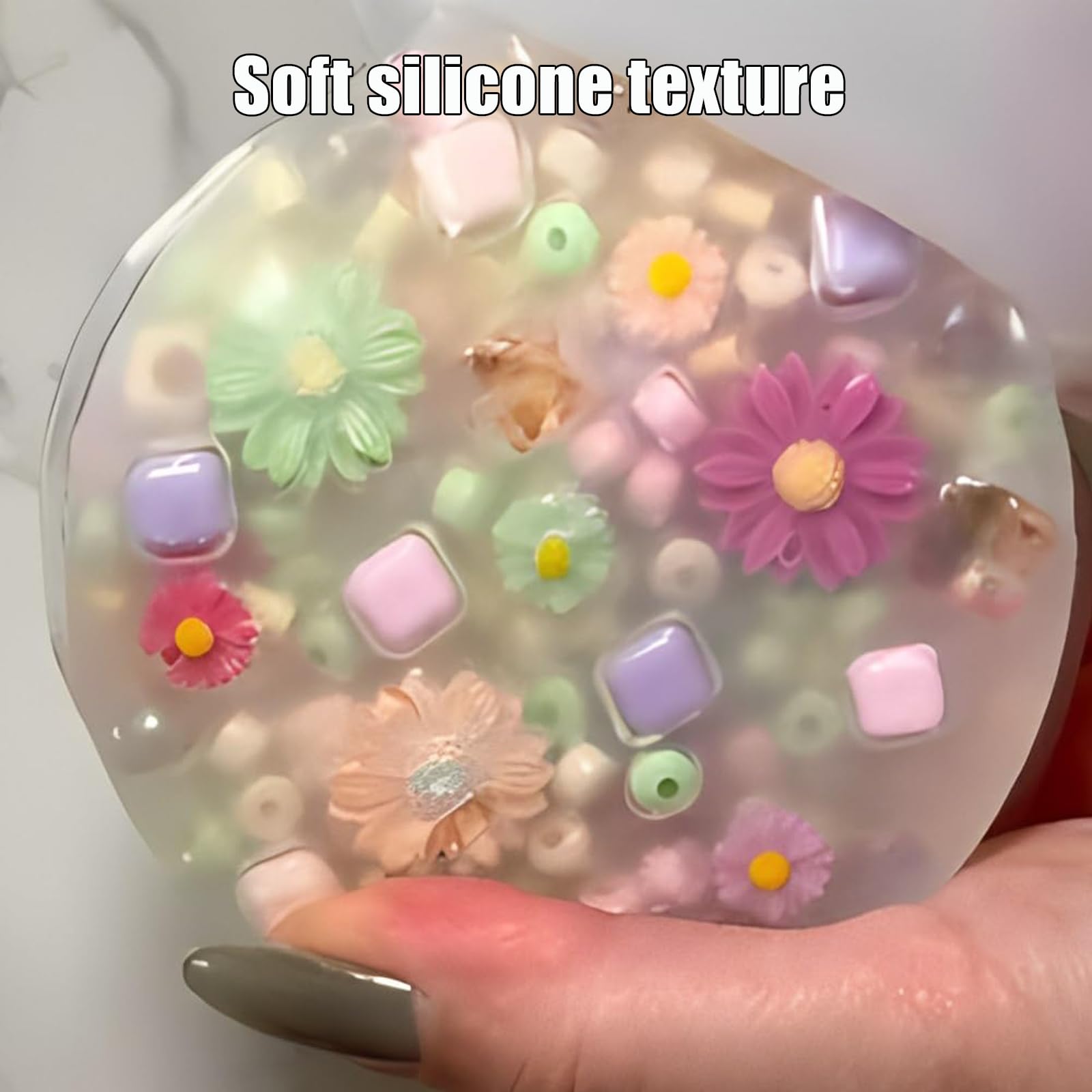 2Pcs Floral Fidget Pads for Skin Picking Relief - Sensory Fidget Toys for Anxiety, Stress & Trichotillomania - Helps Stop Nail Biting & Hair Pulling - Perfect for ADHD, OCD & Stress Relief at Home, Office or School