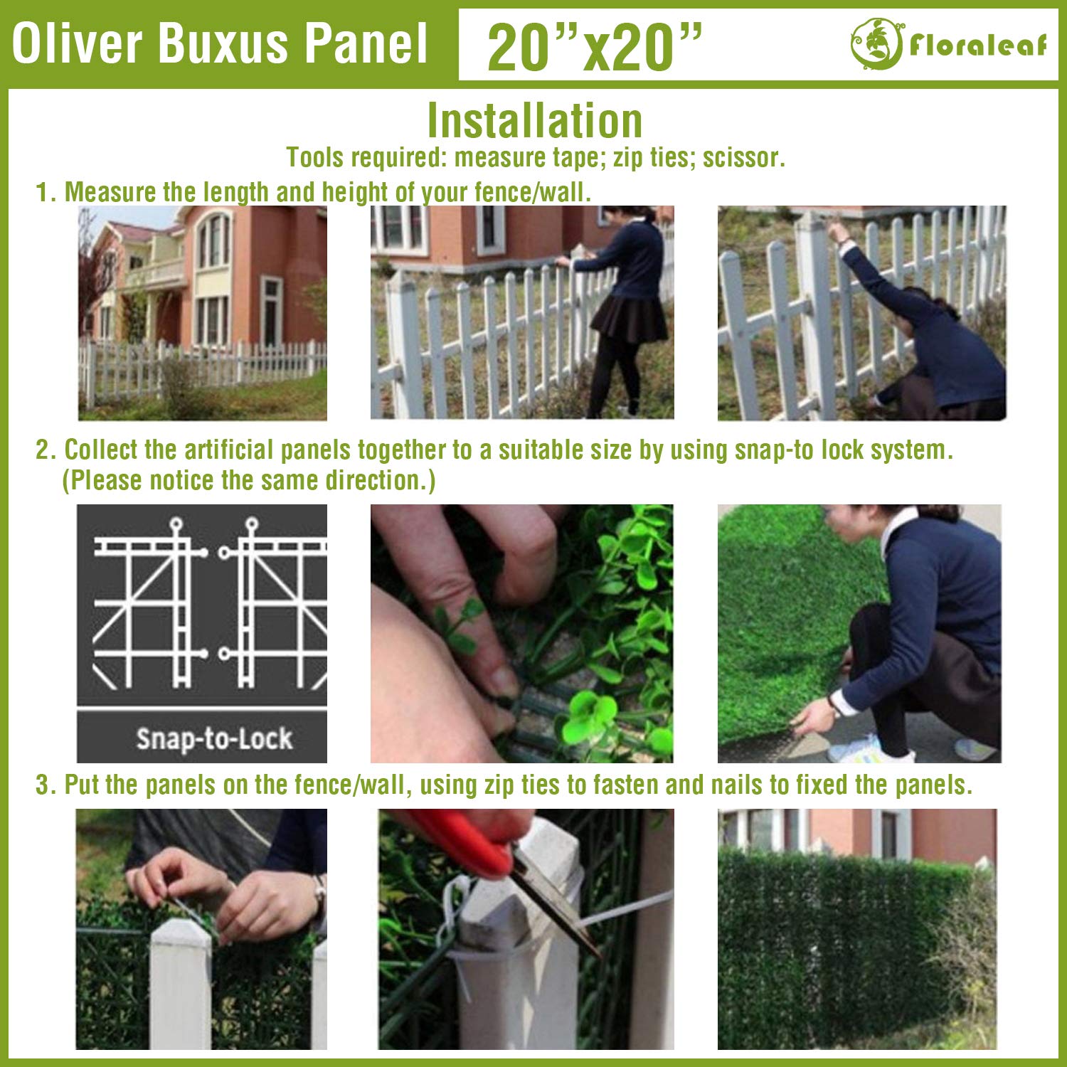 Premium Artificial Boxwood Hedge Panels - UV Resistant Faux Greenery Privacy Screen for Indoor/Outdoor Use - 20