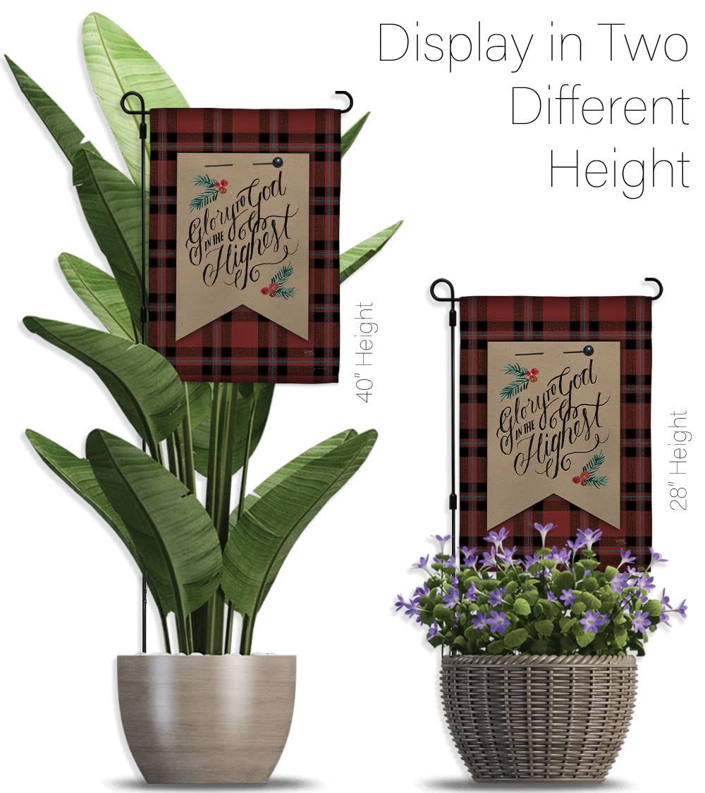 Christmas Garden Flag Set - Glory to God Winter Decor 13x18.5in for Holiday Yard