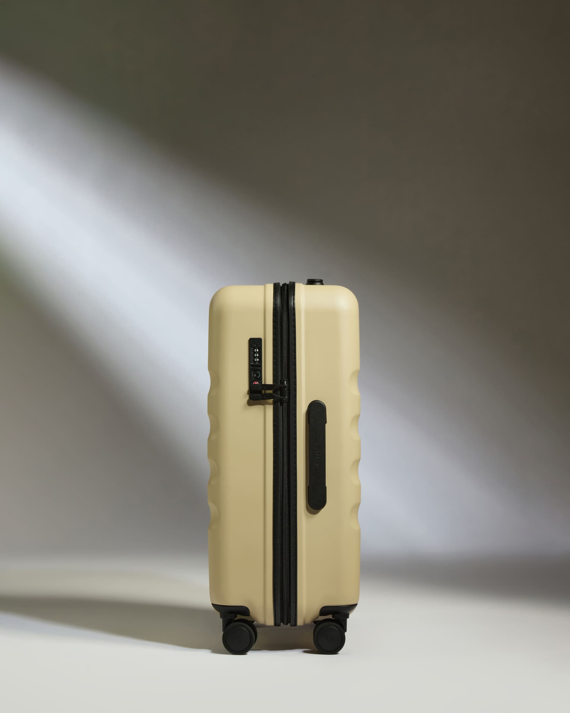 Dune Yellow Large Carry-On Luggage with Icon Stripe - Perfect for Air Travel & Weekend Getaways