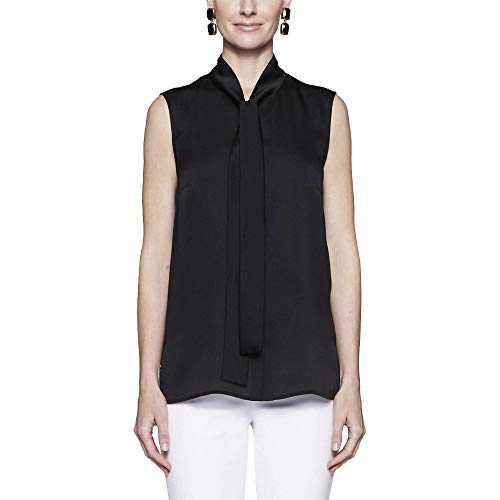 Black Tie-neck Blouse