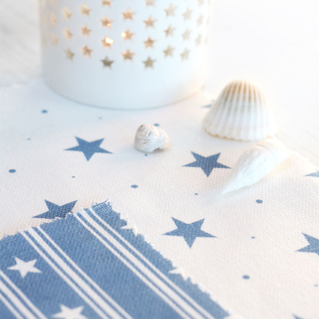 Starfall Fabric - Premium White on Blue Shadow Print for Home Decor, Upholstery & DIY Crafts | Soft, Durable & Stylish Material