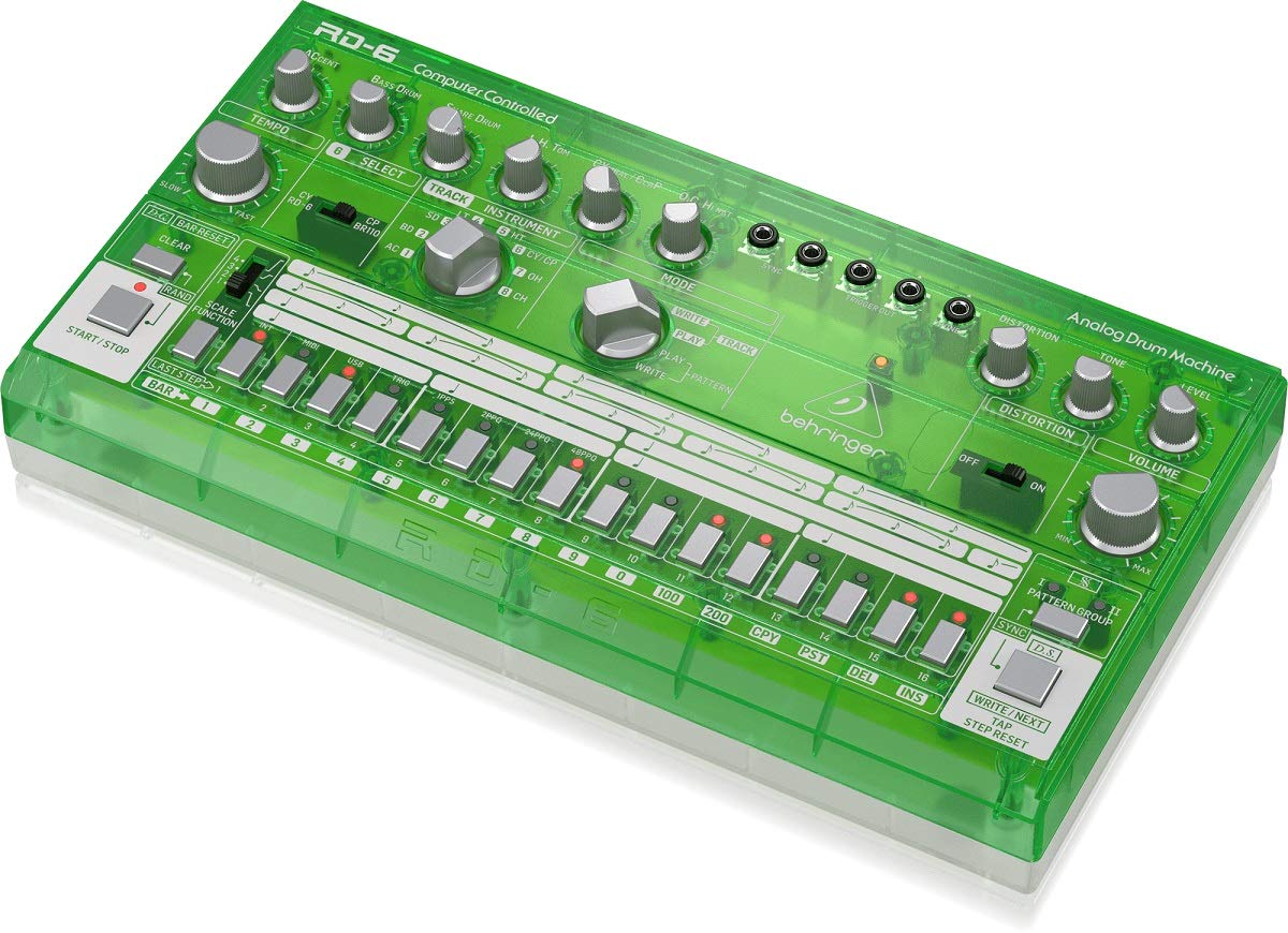 Behringer RD-6-LM Analog Drum Machine - Lime Translucent | Professional Electronic Music Production Tool for DJs & Producers | Perfect for Live Performances & Studio Recording