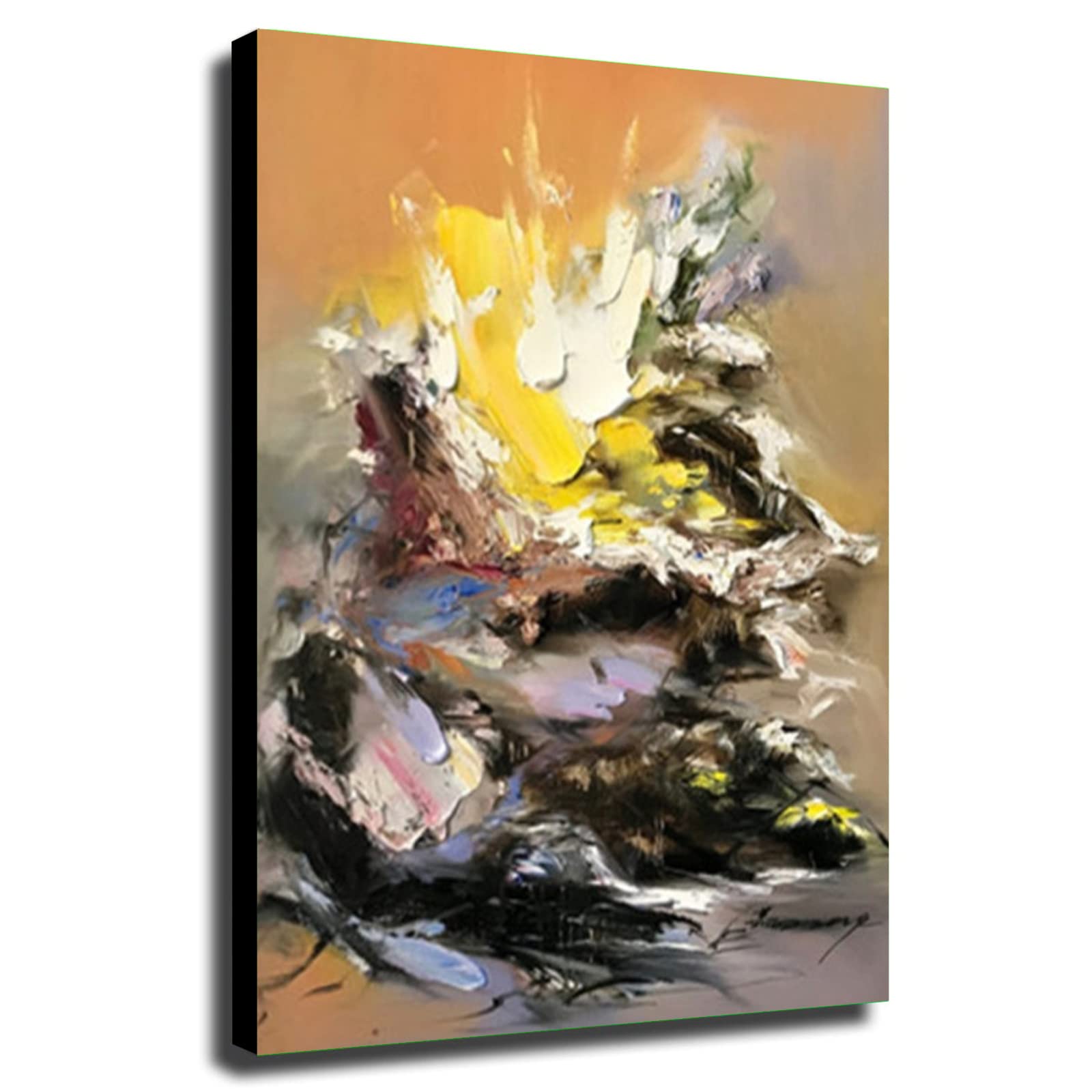 Handmade Abstract Oil Painting on Canvas - 100% Original Artist Artwork (81x132cm / 32x52 inches) Unstretched Wall Decor for Living Room, Bedroom & Office