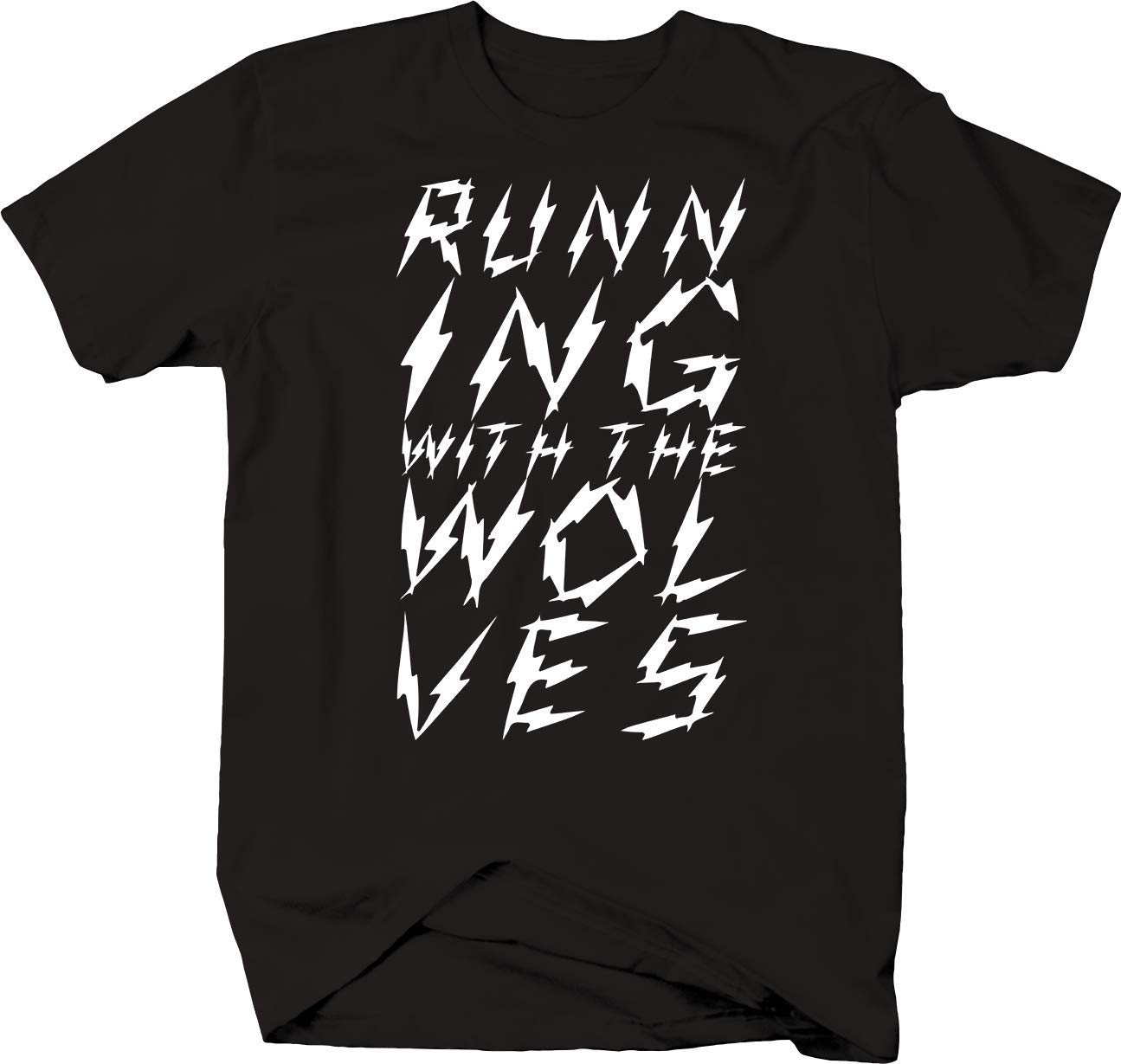 Falcon Apparel Men's Running with The Wolves Graphic T-Shirt - Soft Cotton Tee for Casual Wear, Gym & Outdoor Activities