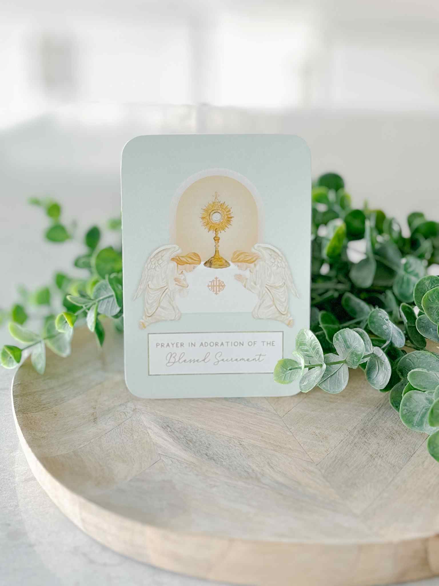 Prayer in Adoration of the Blessed Sacrament Prayer Card - Catholic Devotional for Eucharistic Worship & Spiritual Reflection