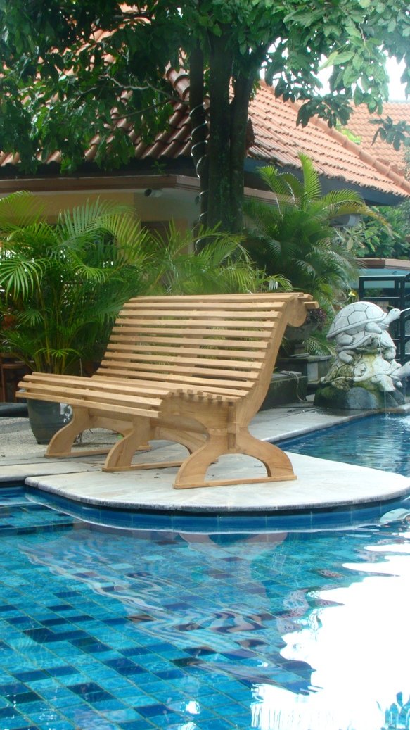 Premium Teak Wood Outdoor Garden Bench - 6ft Weather-Resistant Patio Furniture for Backyard, Poolside & Garden Decor (Natural Wood Finish)