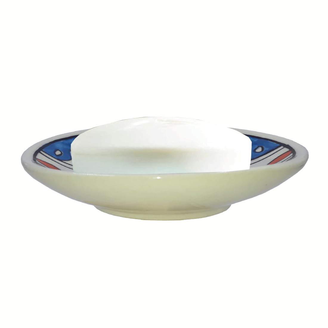 Hand Painted Floral Ceramic Soap Dish Tray - Elegant Soap Holder for Bathroom, Kitchen & Office Decor - Blue Ceramic Soap Case with Drainage - Perfect for Spa, Guest Bathrooms and Vanity Organization