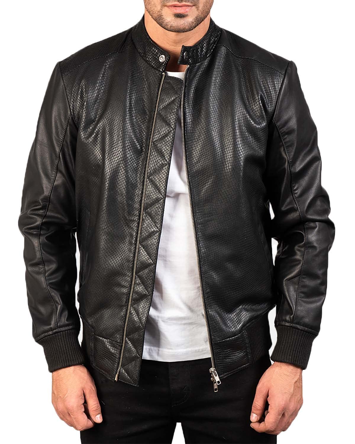 **Avan Genuine Leather Bomber Jacket for Men - Premium Real Leather Jacket with Stylish Design | Perfect for Casual Outfits, Motorcycle Riding & Winter Fashion**