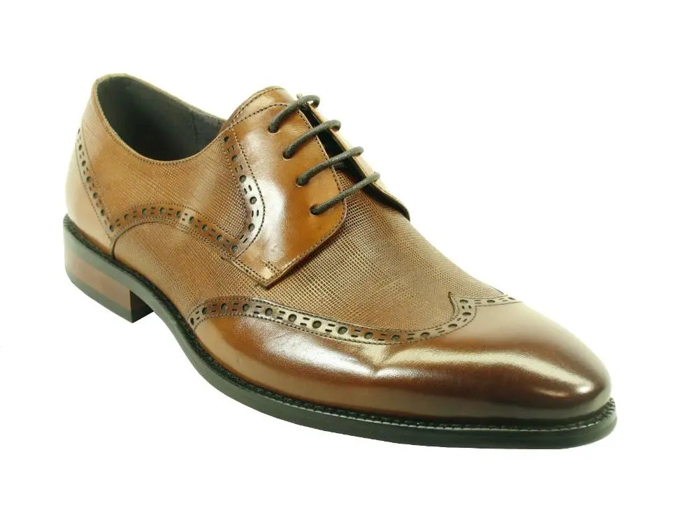 KS886 734 Carrucci Wingtip Oxford Shoes for Men - Classic Business Formal Dress Shoes - Perfect for Office, Wedding & Special Occasions