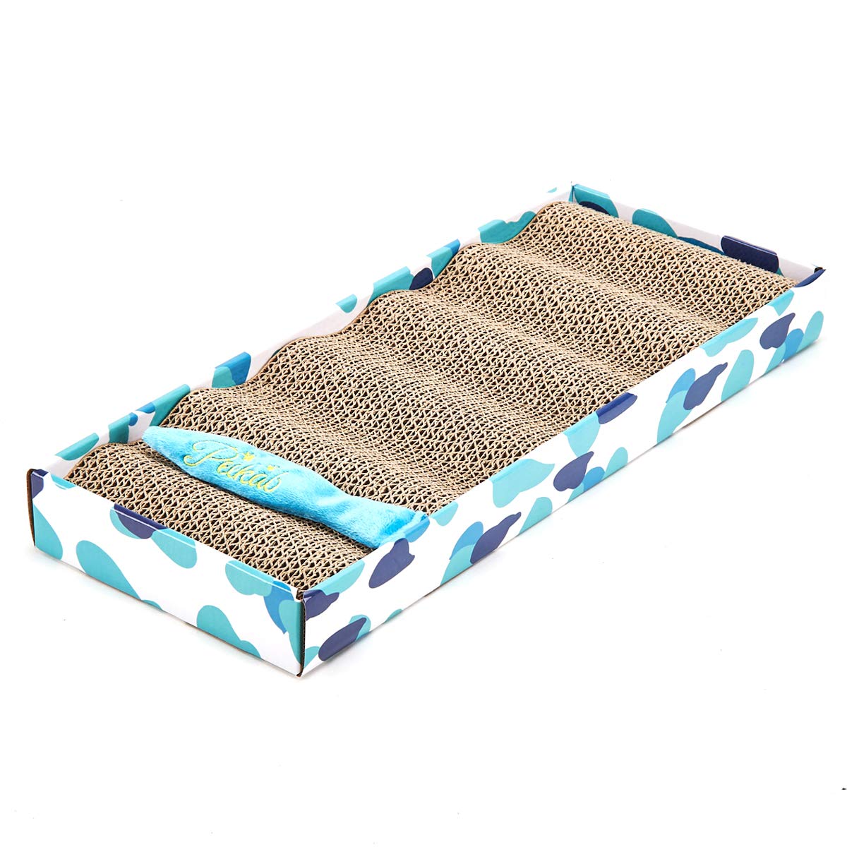 PEEKAB Reversible Cat Scratcher Cardboard Pad with Catnip - Durable Corrugated Scratching Bed for Kitties (1 Pack) - Perfect for Indoor Cats, Furniture Protection & Playtime Enrichment