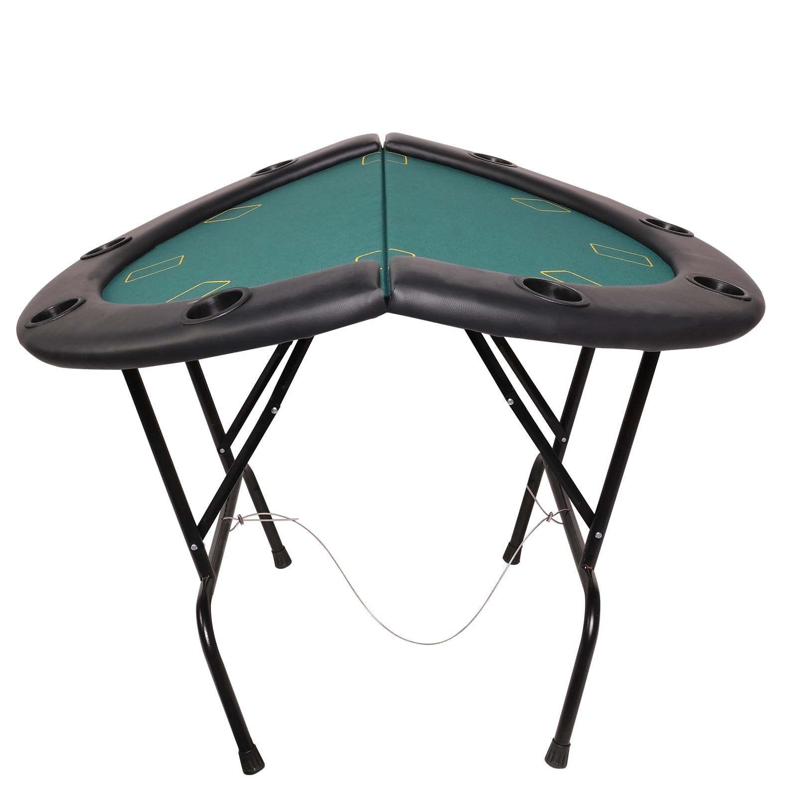 Premium 8-Player Foldable Poker Table - Water-Resistant Cushioned Rail & 8 Cup Holders - Casino-Grade Felt Surface for Texas Hold'em & Blackjack - Portable Round Poker Table for Home Game Nights & Casino Parties