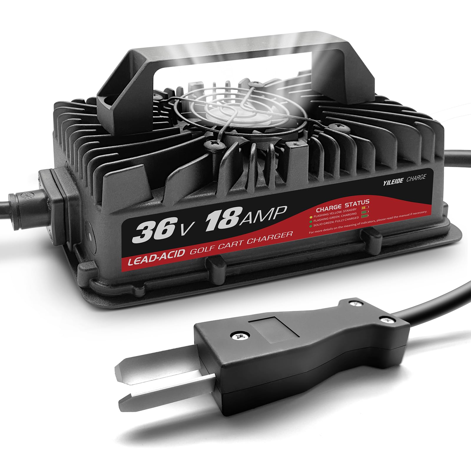 36 Volt Golf Cart Battery Charger for EZGO & Yamaha - 18 AMP Crowfoot Plug | Fast Charging for Golf Carts, Utility Vehicles & Electric Scooters