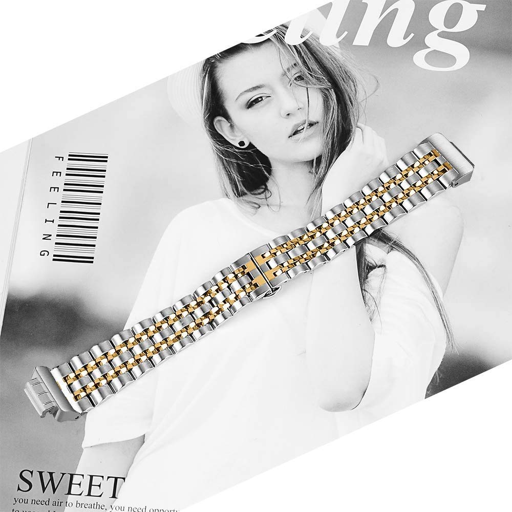Fitbit Inspire 2 Metal Band - Adjustable Stainless Steel Strap for Women & Men | Gym & Daily Wear